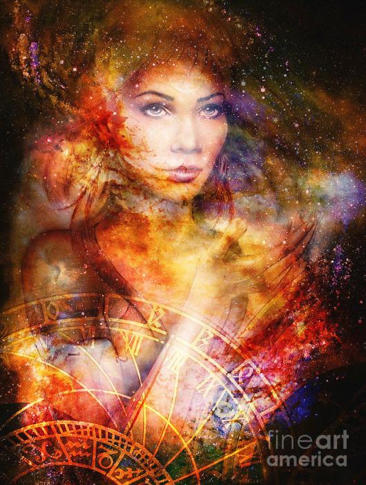 1-goddess-woman-in-cosmic-space-and-zodiac-jozef-klopacka